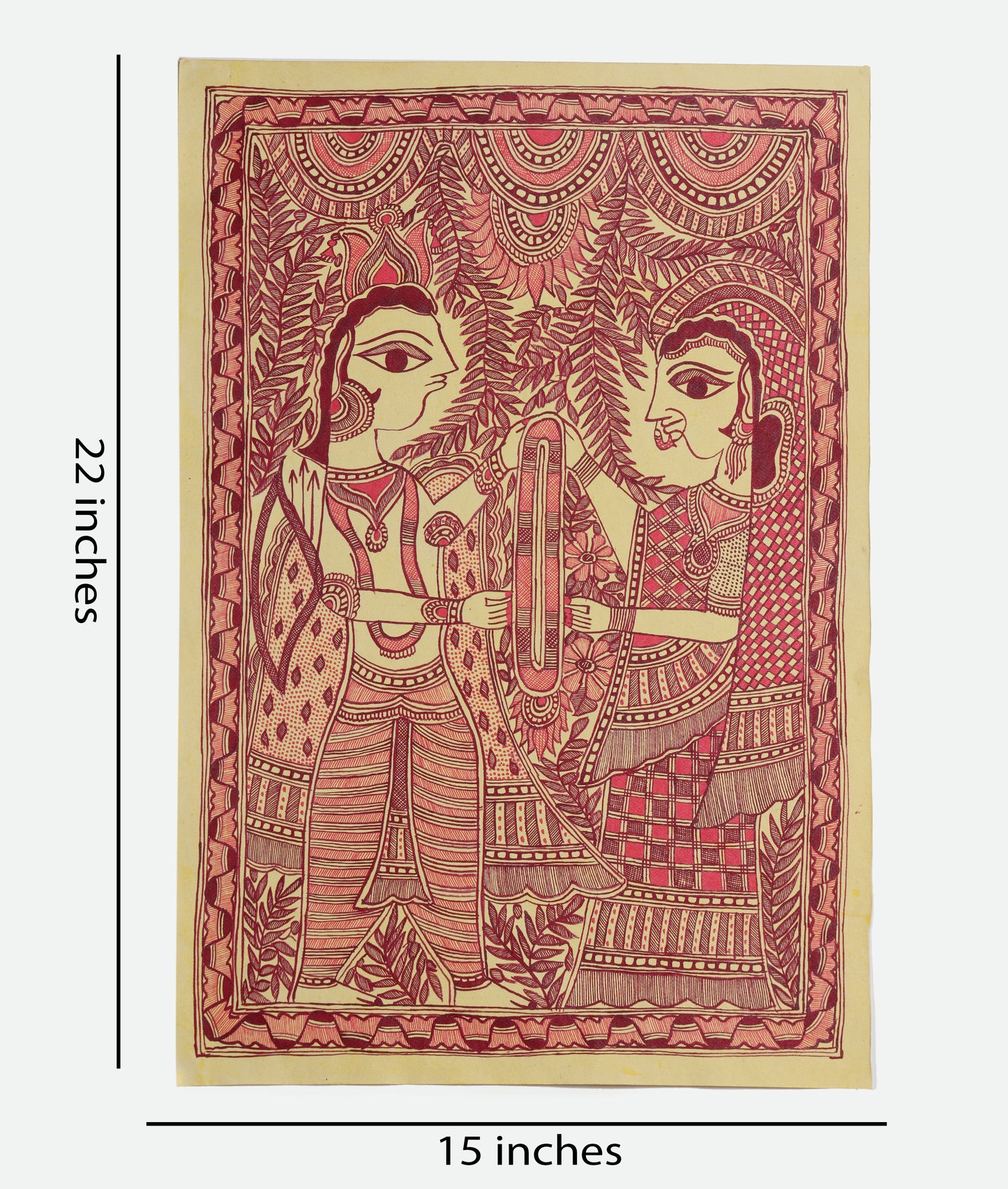 When Rama Met Sita - Madhubani Painting