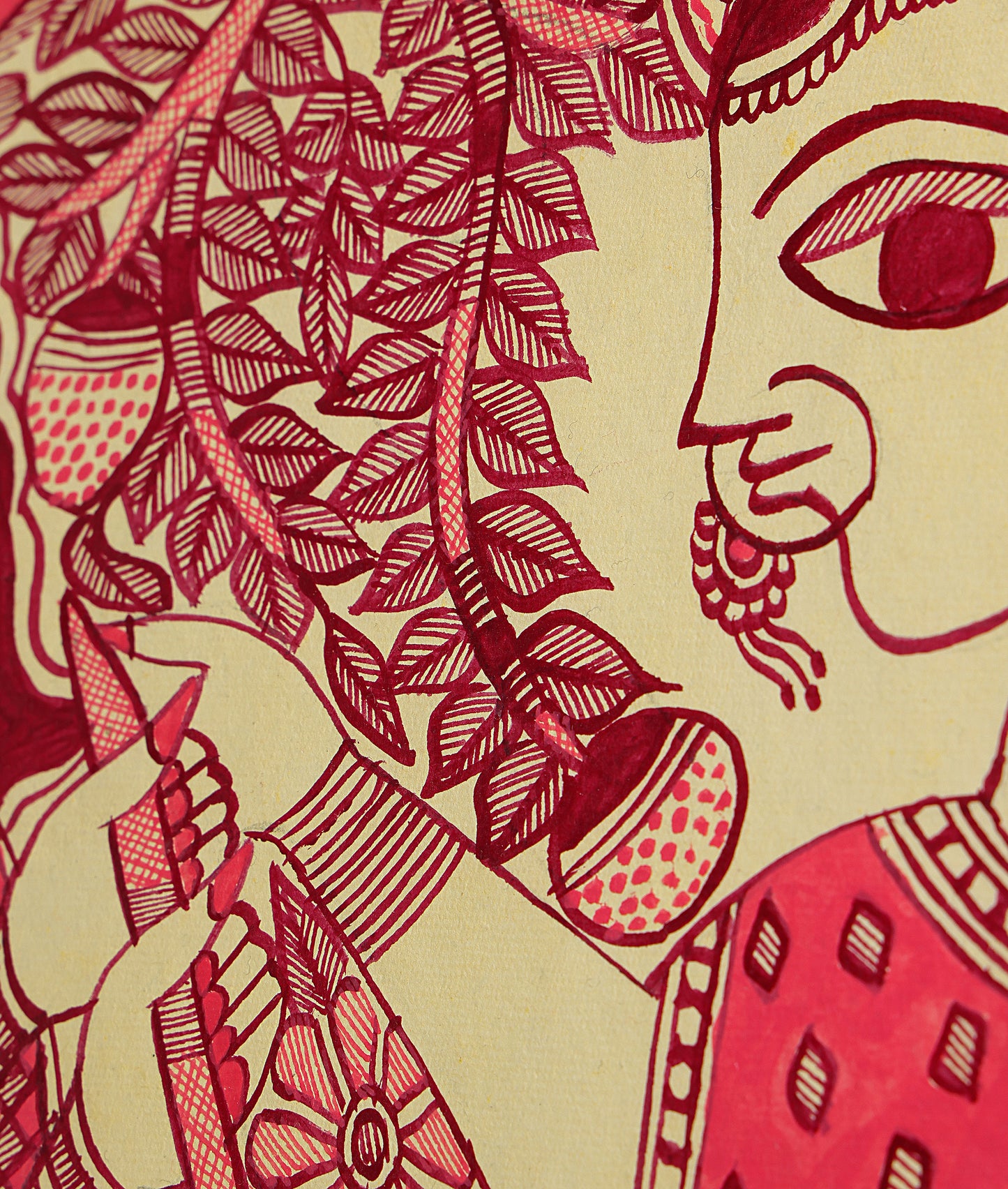 When Krishna Met Radha - Madhubani Painting