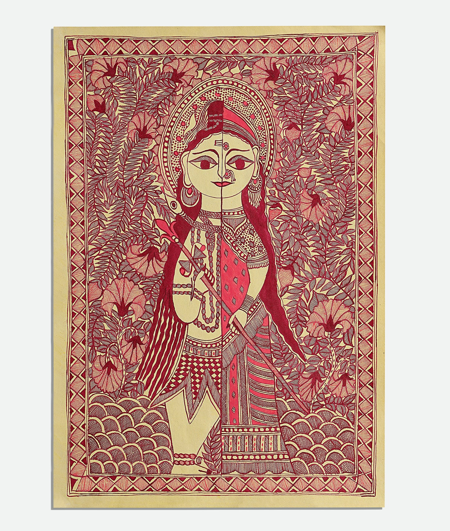 When Shiva Met Parvati - Madhubani Painting