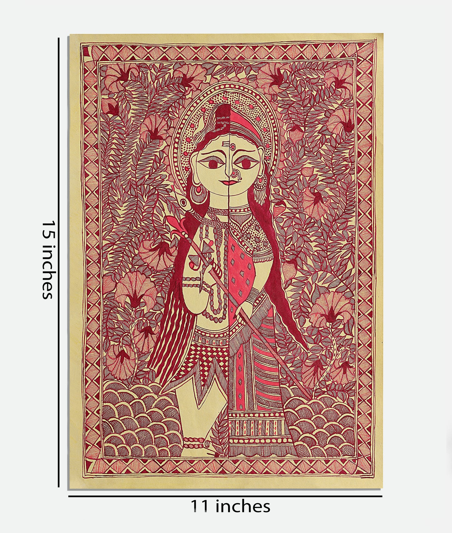 When Shiva Met Parvati - Madhubani Painting