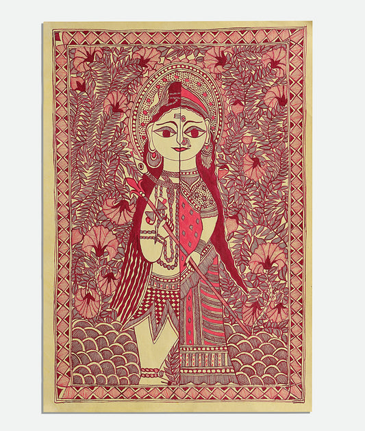 When Shiva Met Parvati - Madhubani Painting